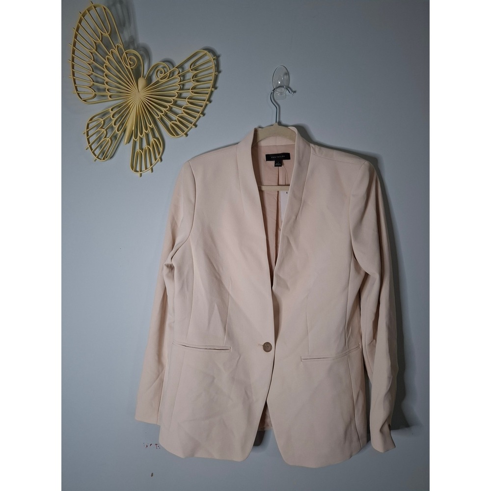 Ann Taylor Pink Single Button Shawl Collar Blazer Jacket Size 8 NWT